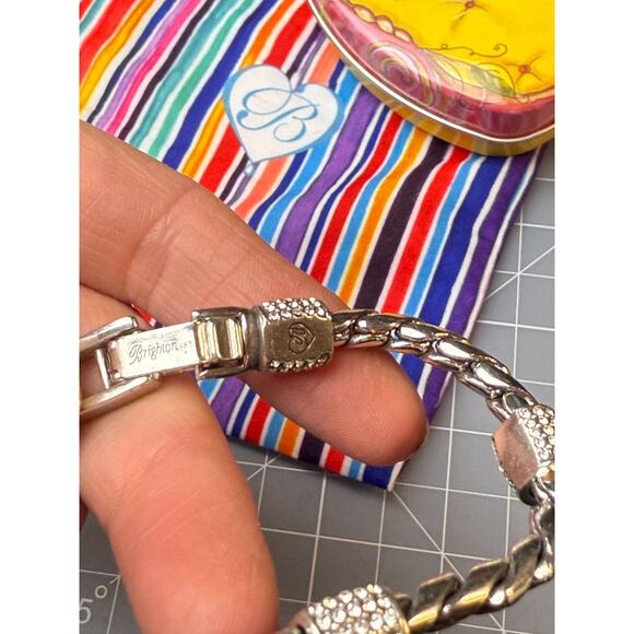 Brighton Meridian Crystal Bracelet Silver Plate Stations 7-8" w/ Extender Clasp - Picture 5 of 7